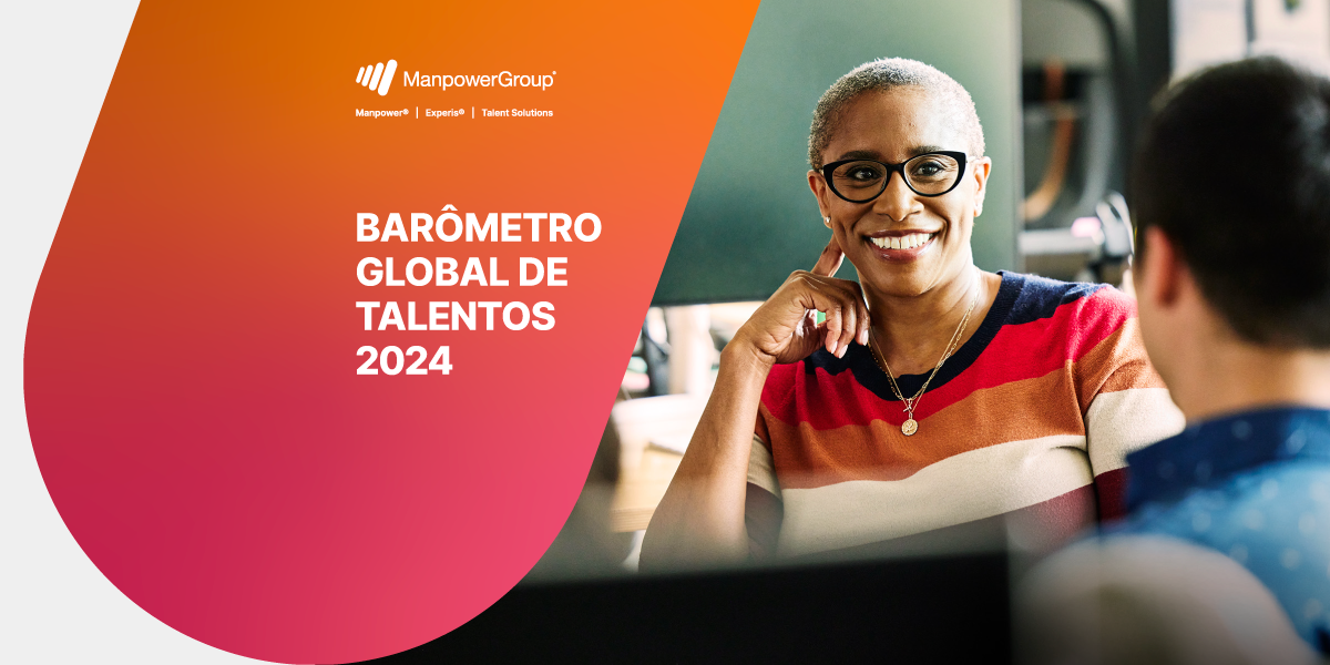 À esquerda, o título do artigo sobre fundo de tons laranja. À direita, mulher negra de meia idade sorrindo ao conversar com colega de trabalho. À esquerda, o título do artigo sobre fundo de tons laranja. À direita, mulher negra de meia idade sorrindo ao conversar com colega de trabalho.
