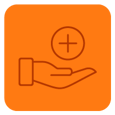Ícone - Mão aberta com um símbolo de '+' em cima Ícone - Mão aberta com um símbolo de '+' em cima