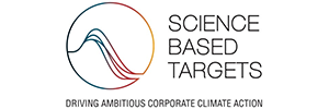 Logotipo da "Science Based Targets": círculo com ondas coloridas e texto "SCIENCE BASED TARGETS" e "DRIVING AMBITIOUS CORPORATE CLIMATE ACTION". Logotipo da "Science Based Targets": círculo com ondas coloridas e texto "SCIENCE BASED TARGETS" e "DRIVING AMBITIOUS CORPORATE CLIMATE ACTION".